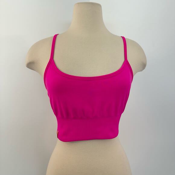 Monreal London Bralette Stretch Cut-Out Back Crop Top Fuchsia Pink | Size M/L - Picture 2 of 10